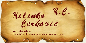 Milinko Čerković vizit kartica